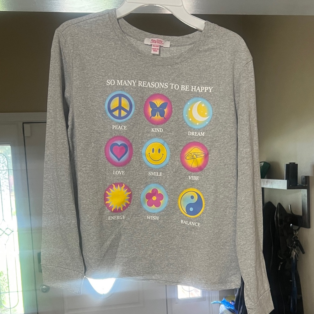 Gray Long Sleeve Tee with Colorful Graphic by Old Navy